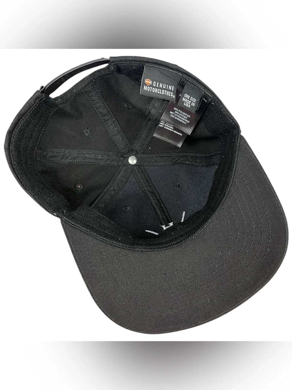 Harley-Davidson HDMC Embroidered Black Snapback Hat Cap One Size Made In USA